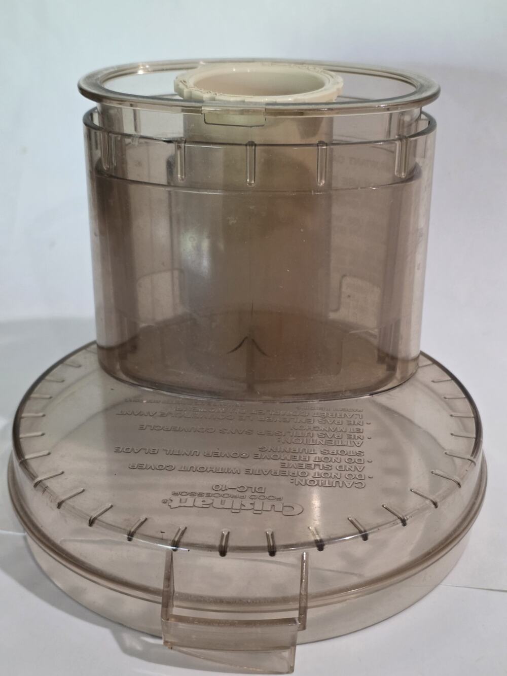 Cuisinart DLC-10 Plus Vintage Food Processor Amber Lid Cover Chute & Pusher